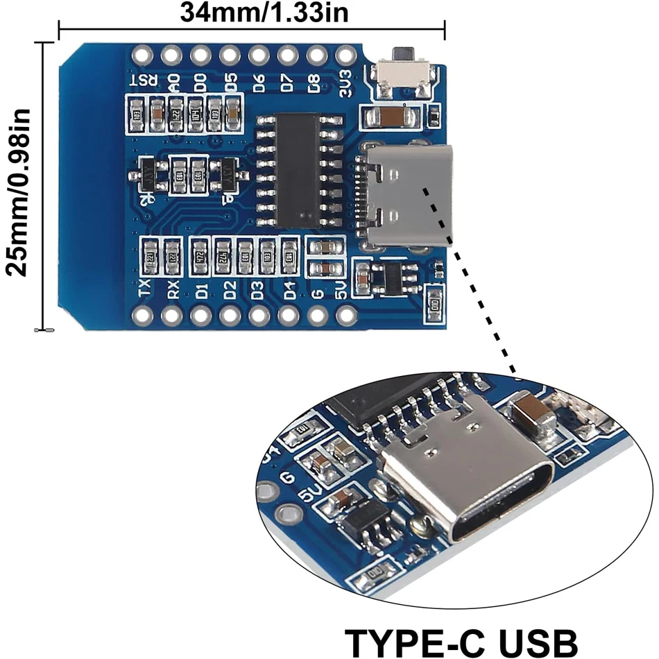 ESP8266 ESP-12F MINI D1 NodeMC - Nodemcuv2 recension och pris